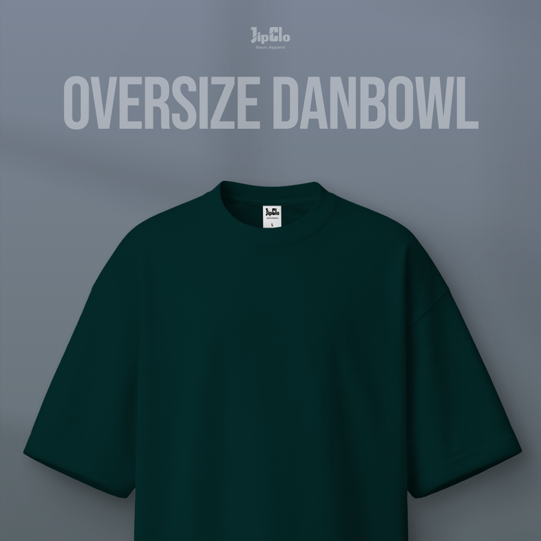 Kaos Polos Oversized Two Face Double Knit 30s Hijau Botol - Jipclo