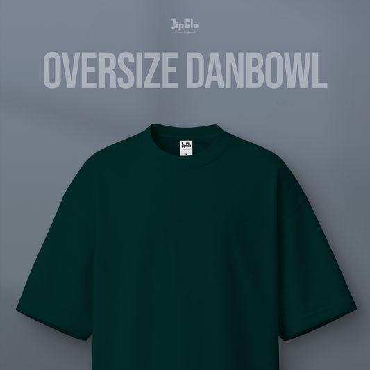 Kaos Polos Oversized Two Face Double Knit 30s Hijau Botol - Jipclo