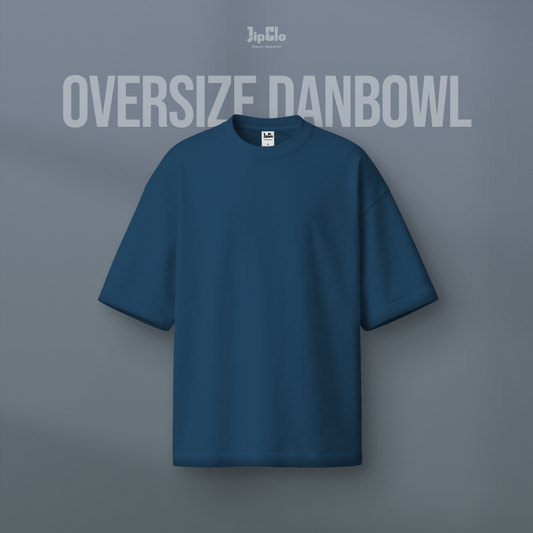 Kaos Polos Oversized Two Face Double Knit 30s Mineral Blue - Jipclo