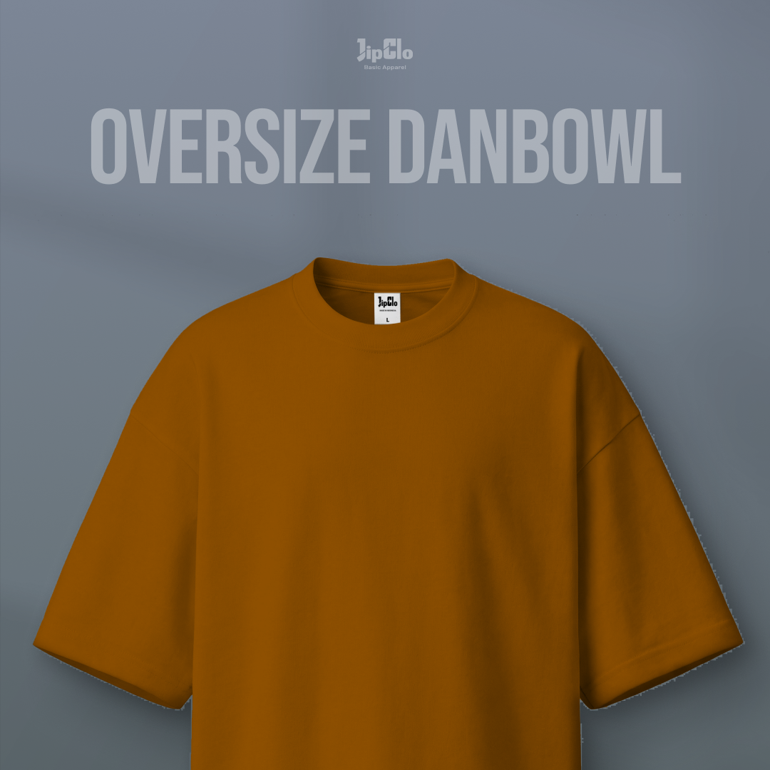 Kaos Polos Oversized Two Face Double Knit 30s Mustard - Jipclo