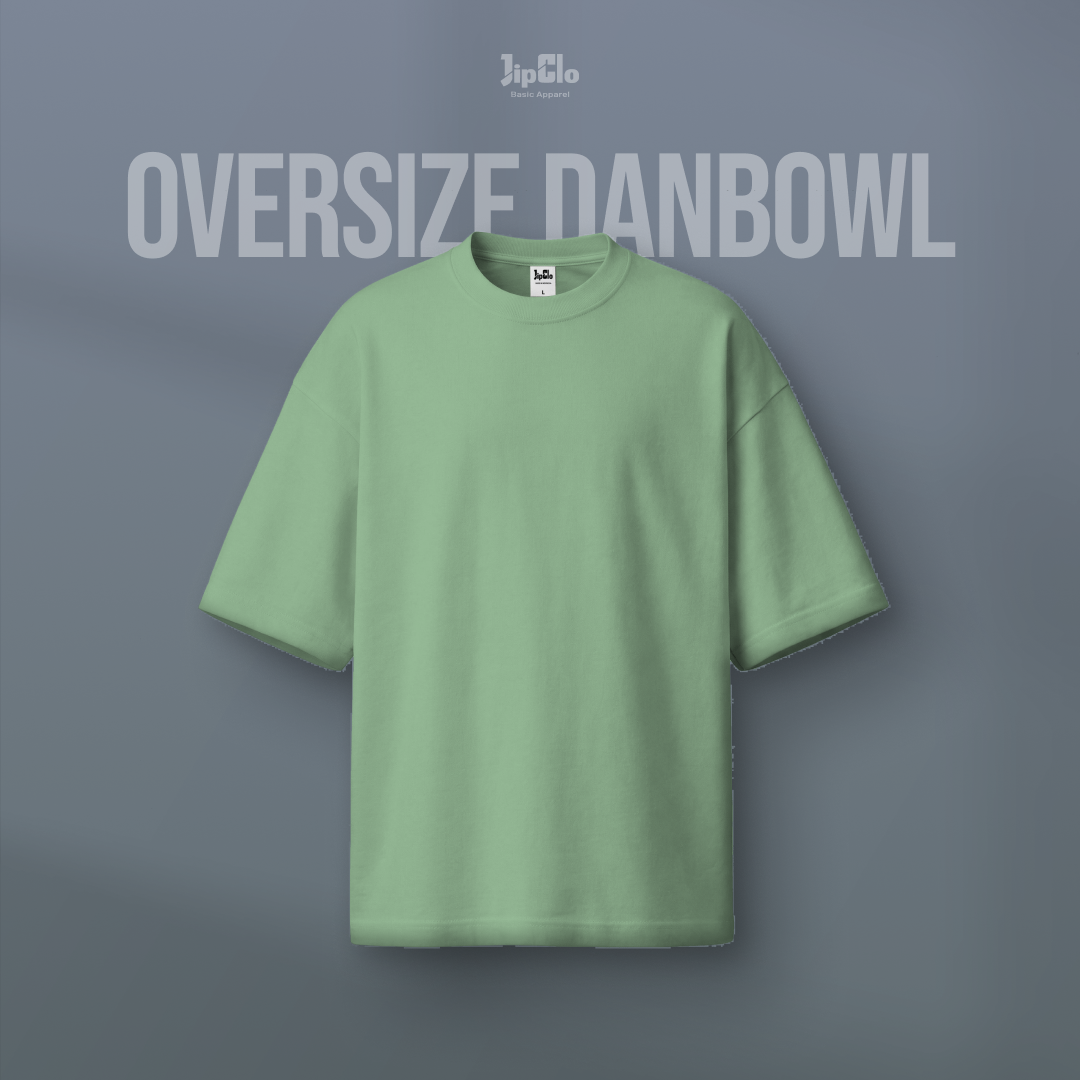 Kaos Polos Oversized Two Face Double Knit 30s Sage Green- Jipclo