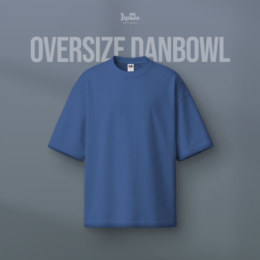 Kaos Polos Oversized Two Face Double Knit 30s Steel Blue - Jipclo