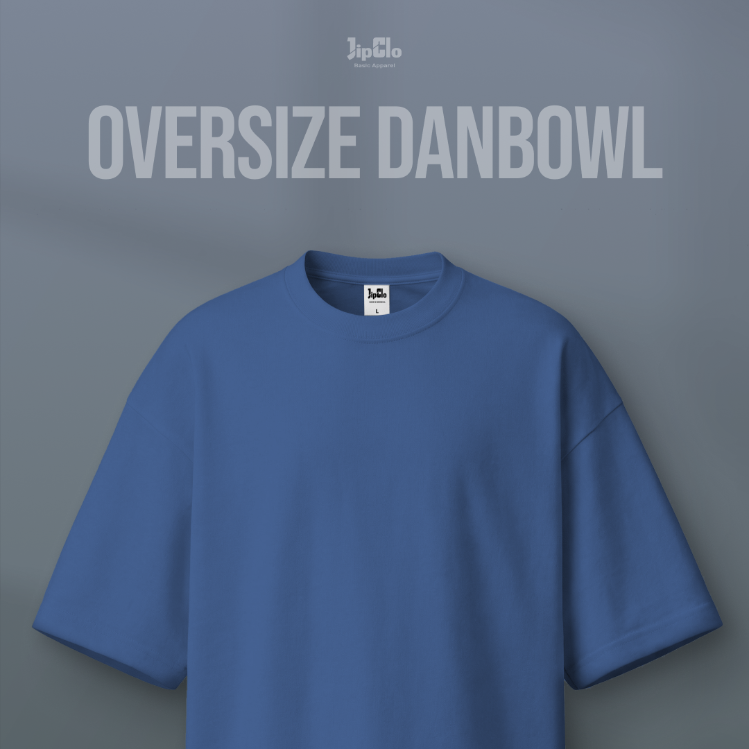 Kaos Polos Oversized Two Face Double Knit 30s Steel Blue - Jipclo
