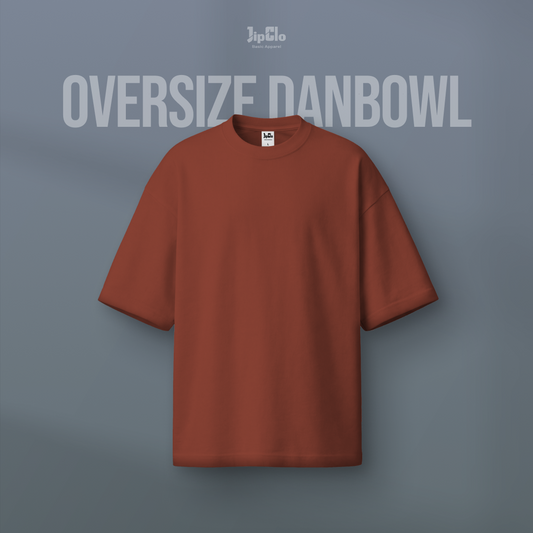 Kaos Polos Oversized Two Face Double Knit 30s Terracotta - Jipclo