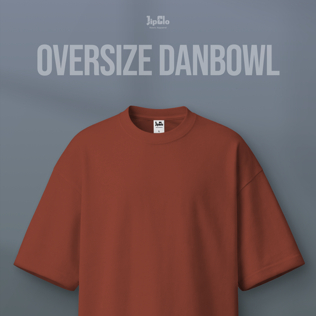Kaos Polos Oversized Two Face Double Knit 30s Terracotta - Jipclo