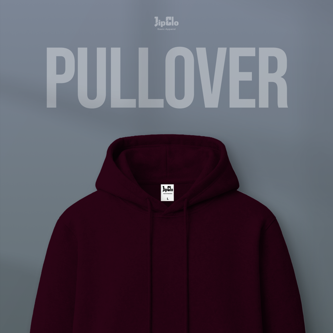 Hoodie Fleece Pullover Burgundy - Jipclo