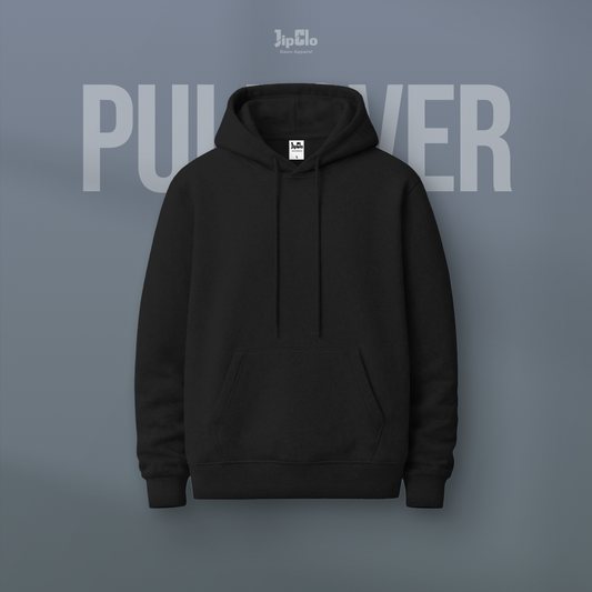 Hoodie Fleece Pullover Hitam - Jipclo