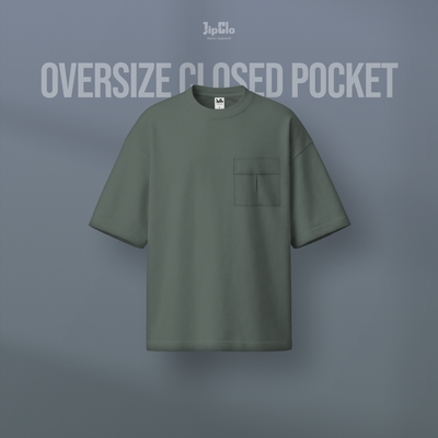 JIPCLO KAOS POLOS OVERSIZED CLOSED POCKET HEAVYWEIGHT COTTON 16S - CONVERT GREEN