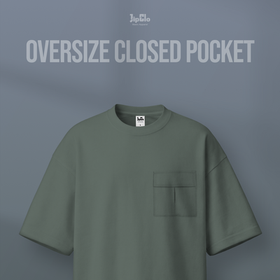JIPCLO KAOS POLOS OVERSIZED CLOSED POCKET HEAVYWEIGHT COTTON 16S - CONVERT GREEN