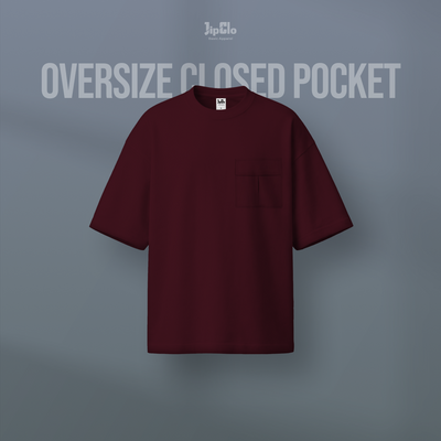 JIPCLO KAOS POLOS OVERSIZED CLOSED POCKET HEAVYWEIGHT COTTON 16S - MAROON