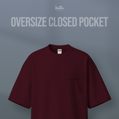 JIPCLO KAOS POLOS OVERSIZED CLOSED POCKET HEAVYWEIGHT COTTON 16S - MAROON