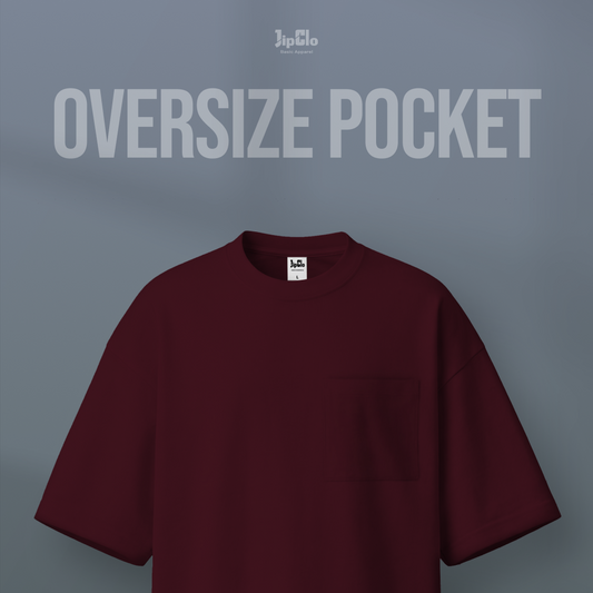 JIPCLO KAOS POLOS OVERSIZED POCKET HEAVYWEIGHT COTTON 16S - MAROON