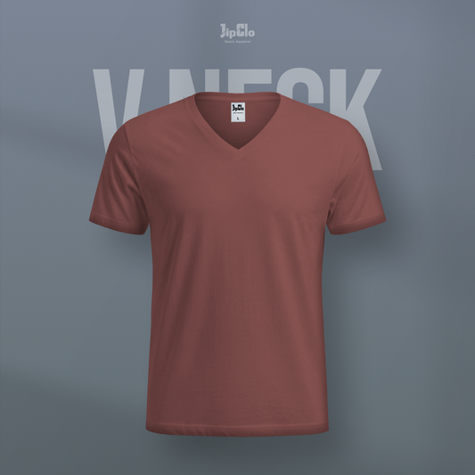 Kaos Polos V-Neck Cotton 30s Arabian Spice - Jipclo