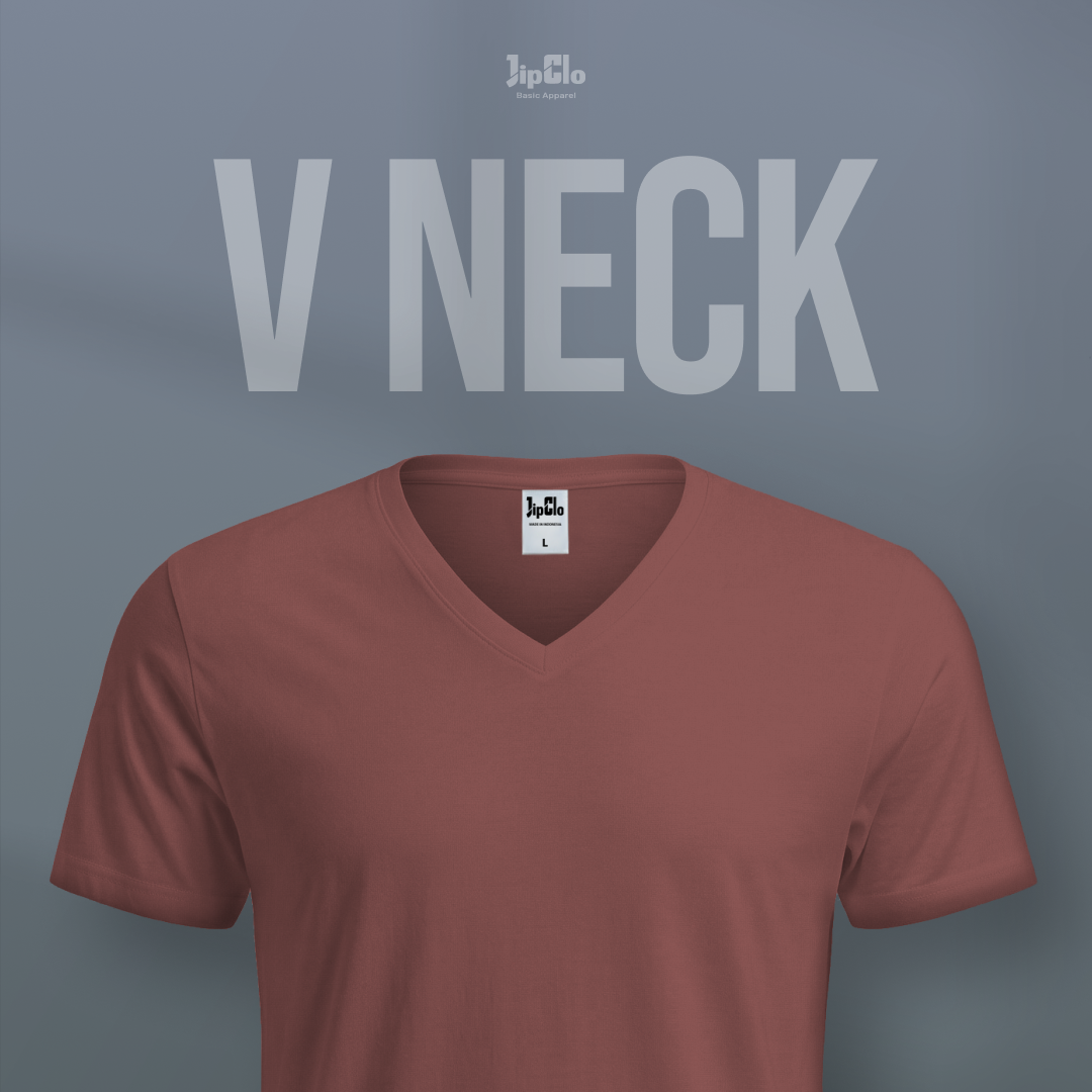 Kaos Polos V-Neck Cotton 30s Arabian Spice - Jipclo