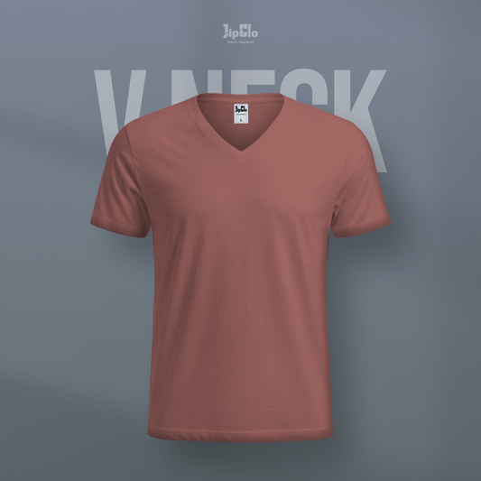 Kaos Polos V-Neck Cotton 30s Dark Pink - Jipclo