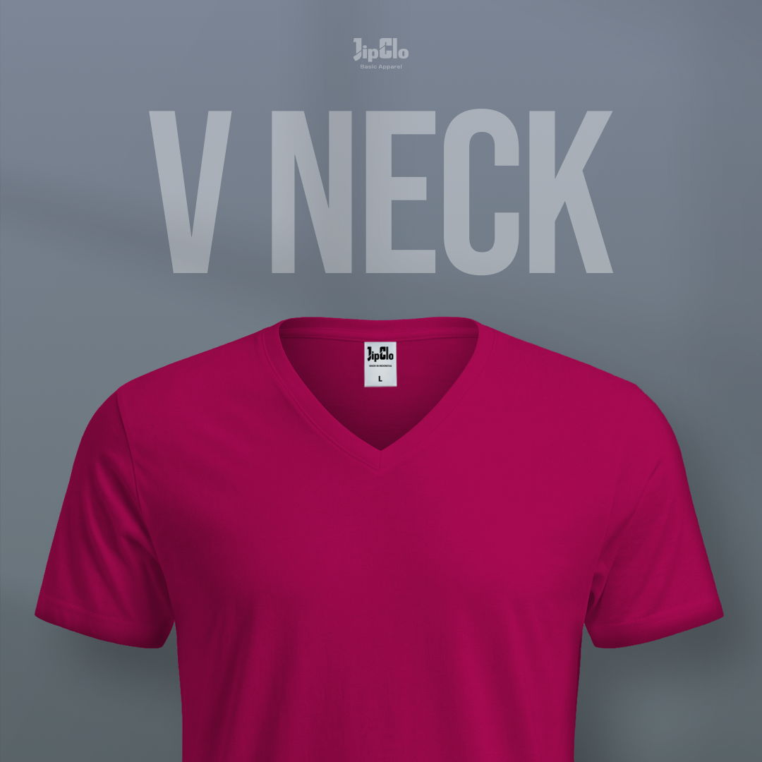 Kaos Polos V-Neck Cotton 30s Fanta - Jipclo