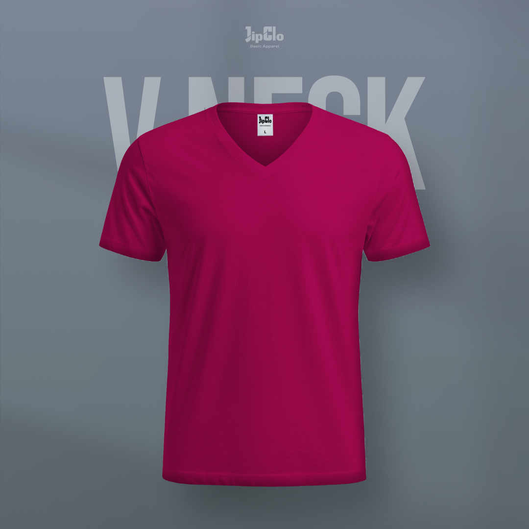 Kaos Polos V-Neck Cotton 30s - Jipclo