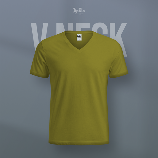Kaos Polos V-Neck Cotton 30s Maple Leaf - Jipclo
