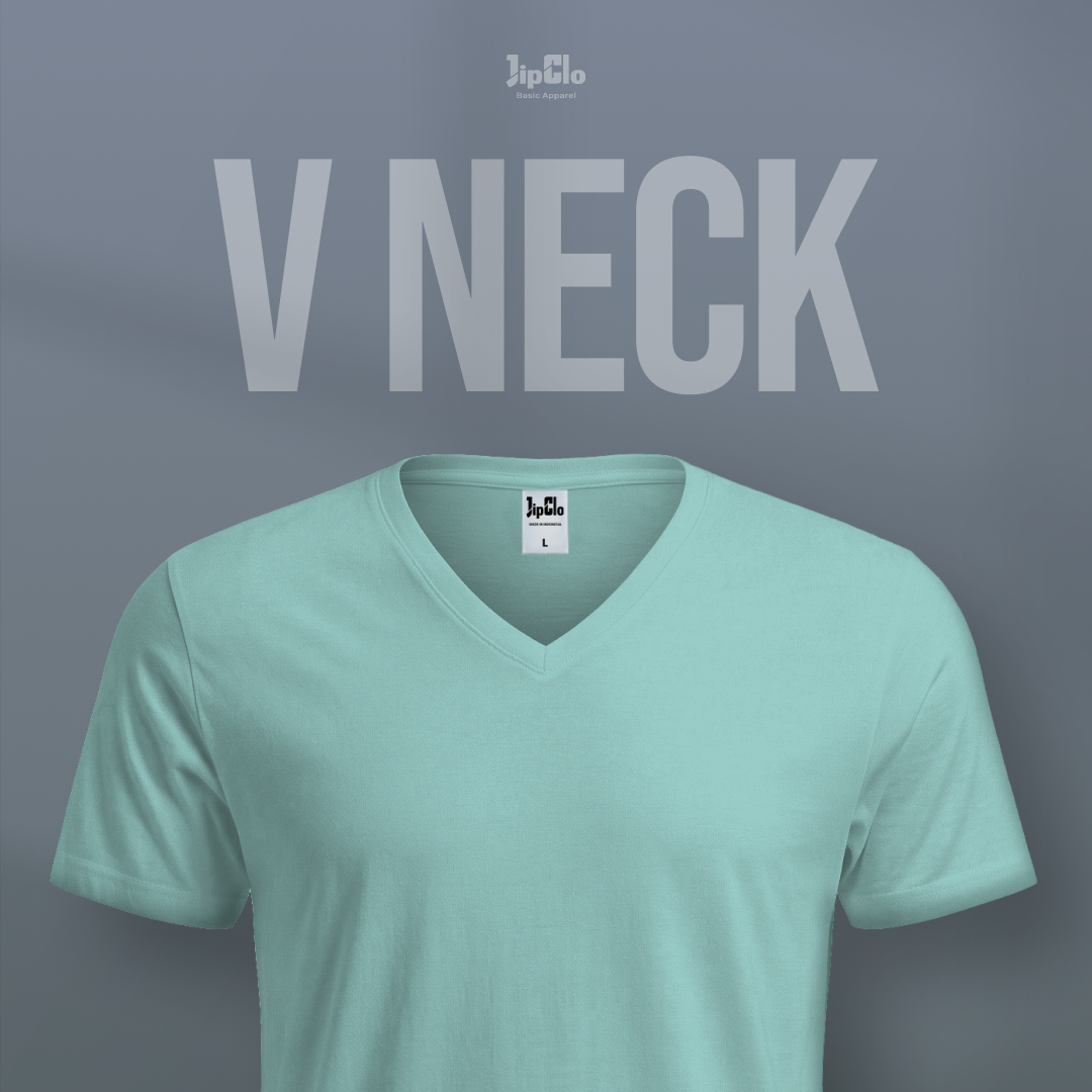 Kaos Polos V-Neck Cotton 30s Mint - Jipclo