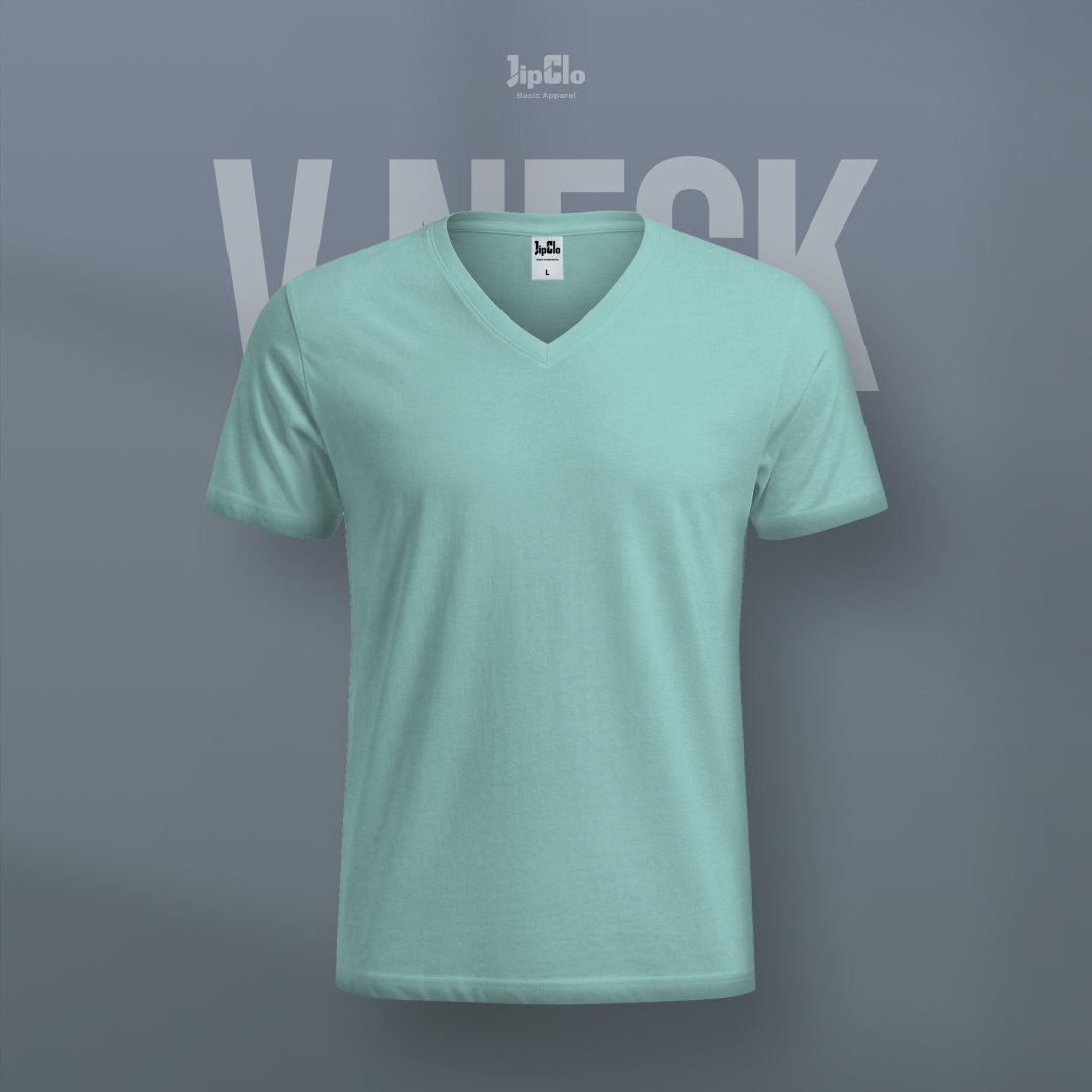 Kaos Polos V-Neck Cotton 30s Mint - Jipclo
