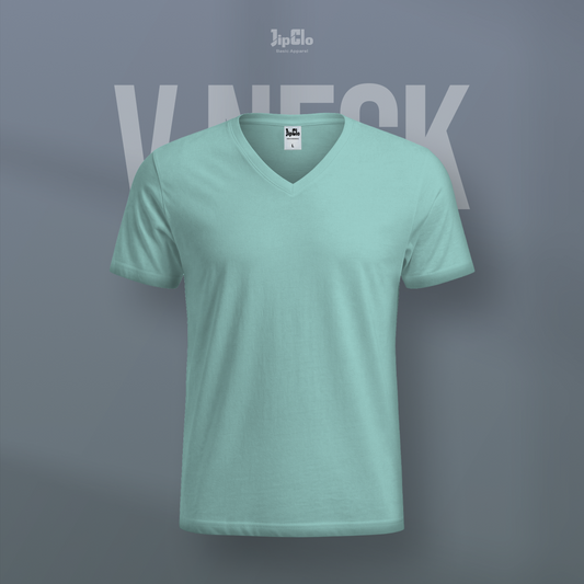 Kaos Polos V-Neck Cotton 30s Mint - Jipclo