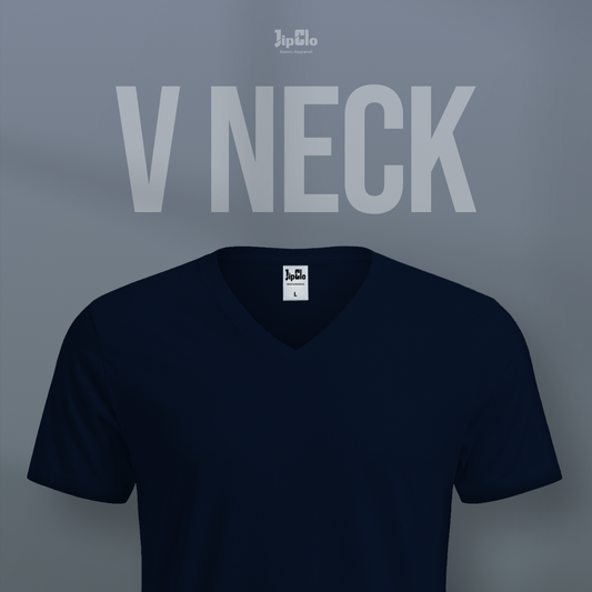 Kaos Polos V-Neck Cotton 30s Navy - Jipclo
