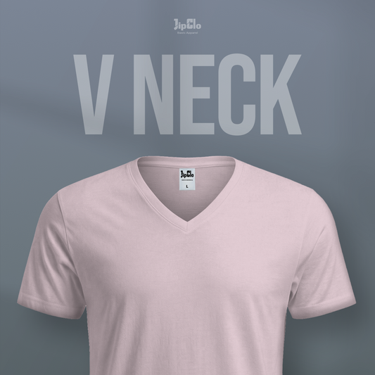 Kaos Polos V-Neck Cotton 30s Pink - Jipclo