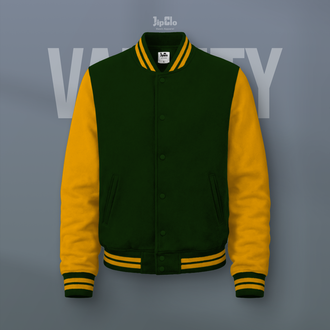 Jaket Varsity Baseball Hijau Botol - Jipclo