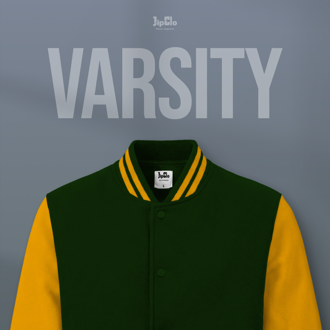 Jaket Varsity Baseball Hijau Botol - Jipclo