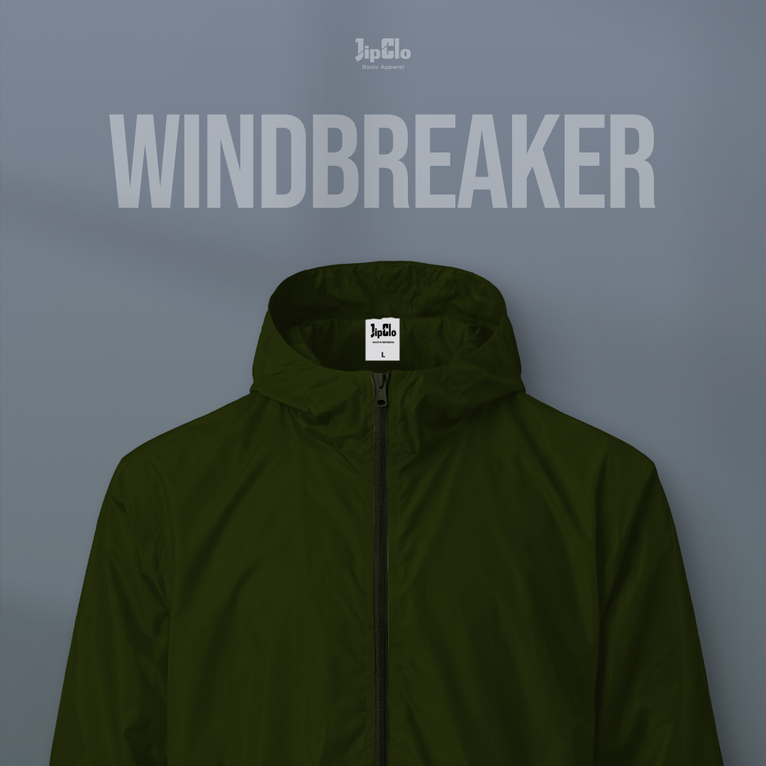 Jaket Windbreaker Hijau Army - Jipclo