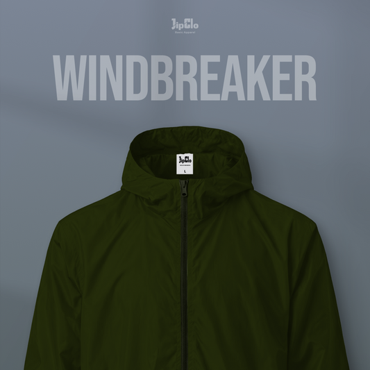 Jaket Windbreaker Hijau Army - Jipclo