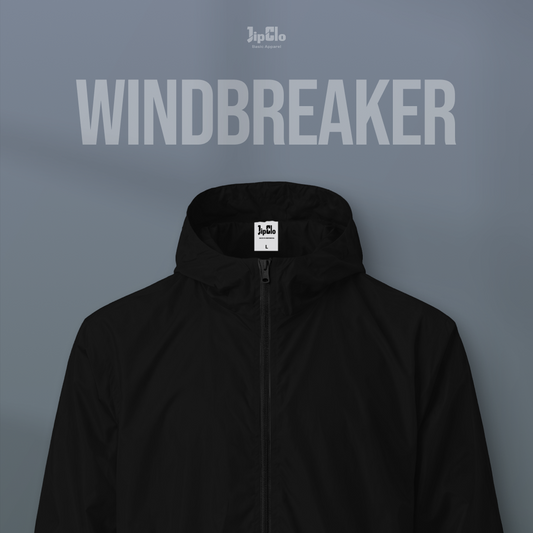 Jaket Windbreaker Hitam - Jipclo
